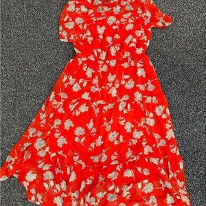Lulus Floral Red Dress